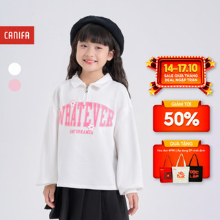 Áo polo bé gái CANIFA cổ bẻ dài tay in hình 1TP24C002