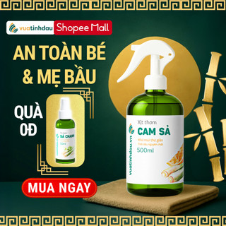 Xịt Muỗi Tinh Dầu Sả Chanh VUATINHDAU 500ml An Toàn Cho Bé, Đuổi Gián Kiến Khử Mùi