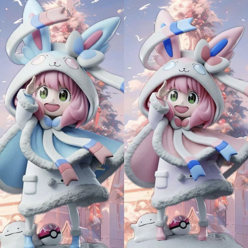 18cm PokeMon Eevee × Họ Anya Forger Như Sylveon Anya Cosplay Cổ Tích Eevee Anime Nhân Vật Hành Động 