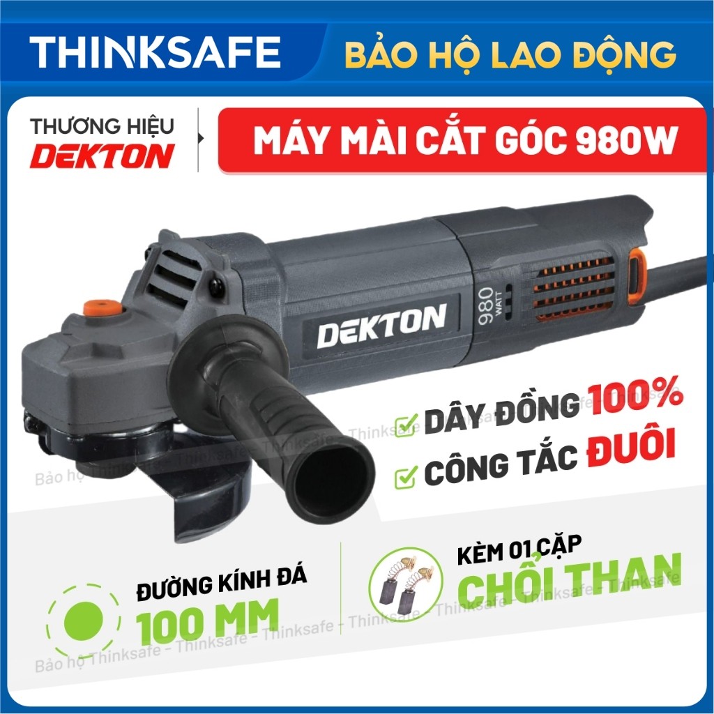 [TẶNG 5 ĐĨA CẮT] Máy Mài Góc 100MM Dekton 900W - 980W Máy cắt cầm tay 11000v/p Công tắc trượt, đuôi,