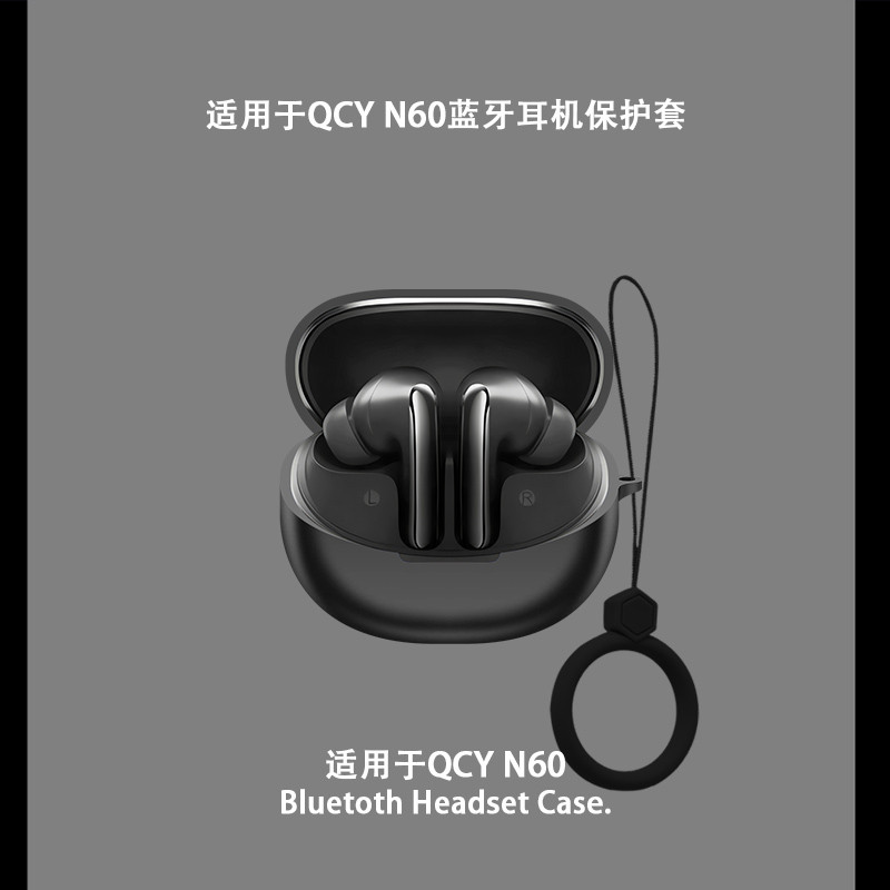 Case for QCY MeloBuds N60 Cute Silicone Soft Case Suitable for QCY MeloBuds N60 Protective Cover Fin