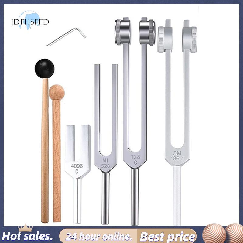 Bộ phuộc điều chỉnh 4 Cái (128Hz, 136,1Hz, MI 528Hz, 4096Hz), để chữa bệnh Luân xa, Trị liệu âm than