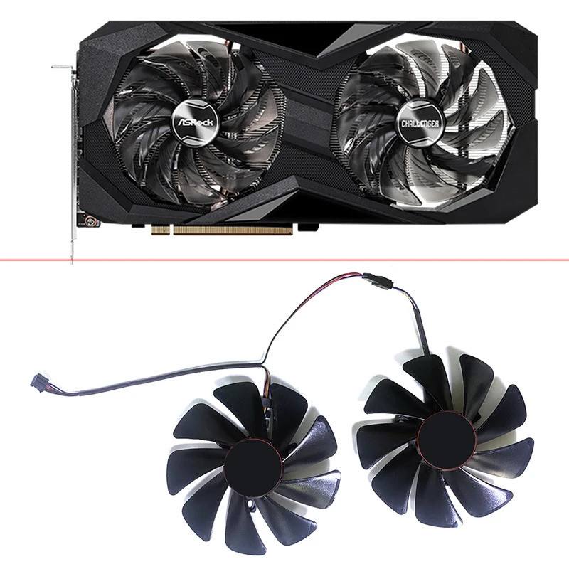 2 Chiếc MỚI 95MM 4PIN Đôi Bóng Quạt Làm Mát Cho RX 6600 XT RX6700 GPU FAN Cho Asrock AMD Radeon RX 6