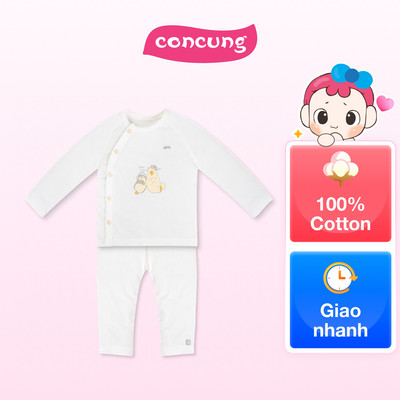 Bộ modal kháng khuẩn dài Animo HR VD0825082 (3-6M,Trắng,NN06)