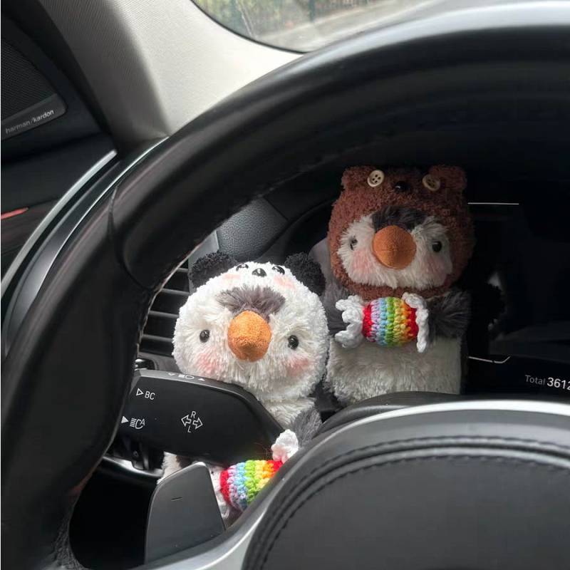 Peanut Penguin Car Huai Gear Decoration Doll Wiper Turn Signal Car Interior Decoration for Girls New