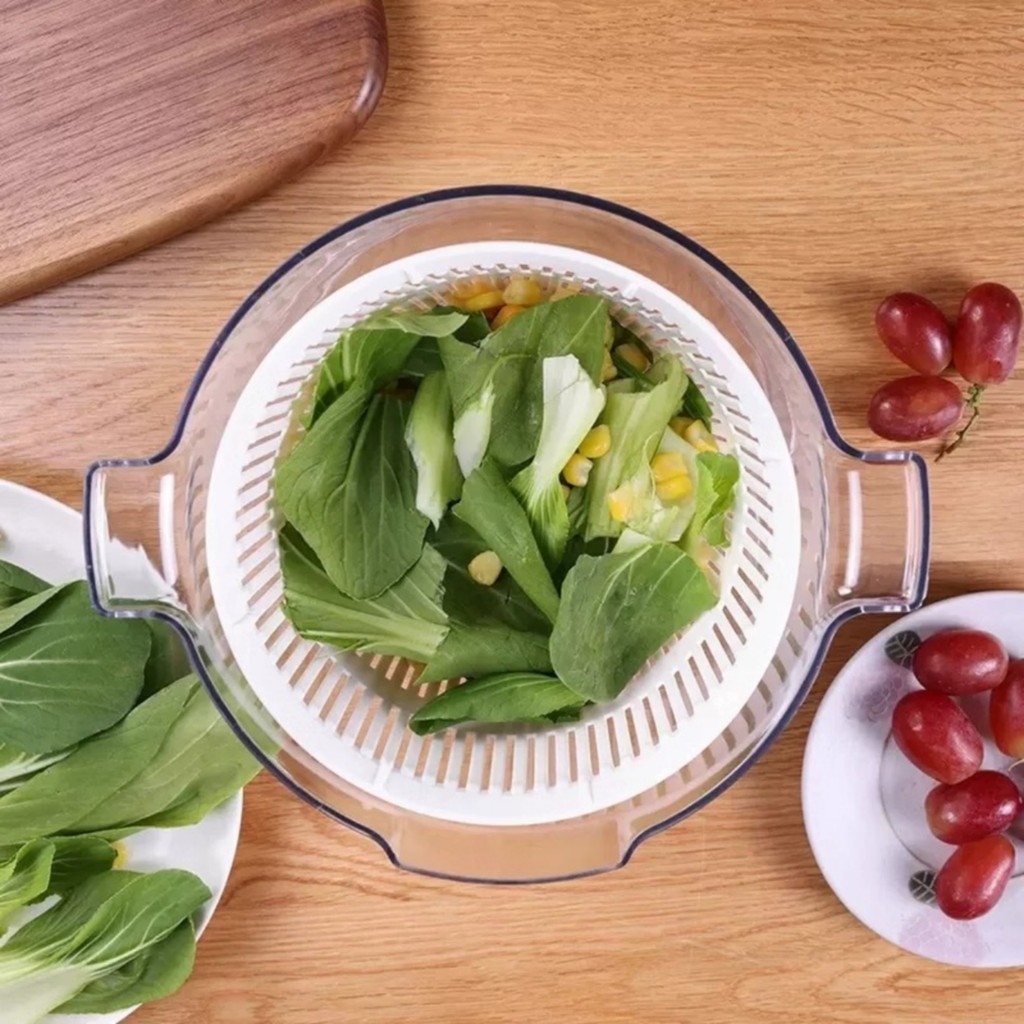 Salad Spinner Hướng dẫn sử dụng Salad Spinner với bộ lọc Máy giặt rau diếp Dễ dàng làm sạch Bát rửa 