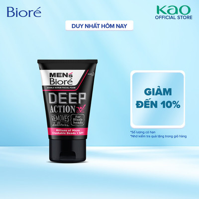 Sữa Rửa Mặt Men Biore Hạt Tác Động Kép Sạch Sâu 100g