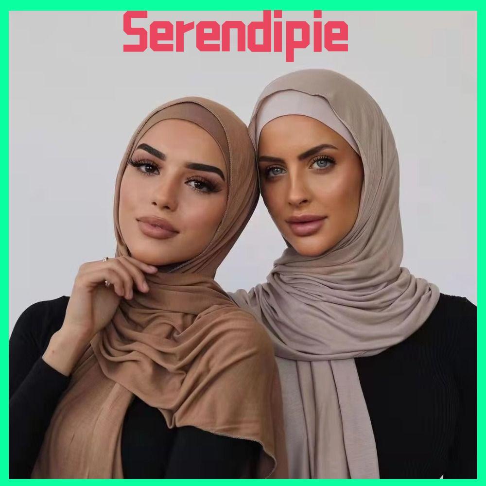 Khăn Hijab SEENDIPIE, Khăn Hijab trơn mềm 170x60cm, Thời trang Modal Cotton Dài Jersey Hijab Nữ