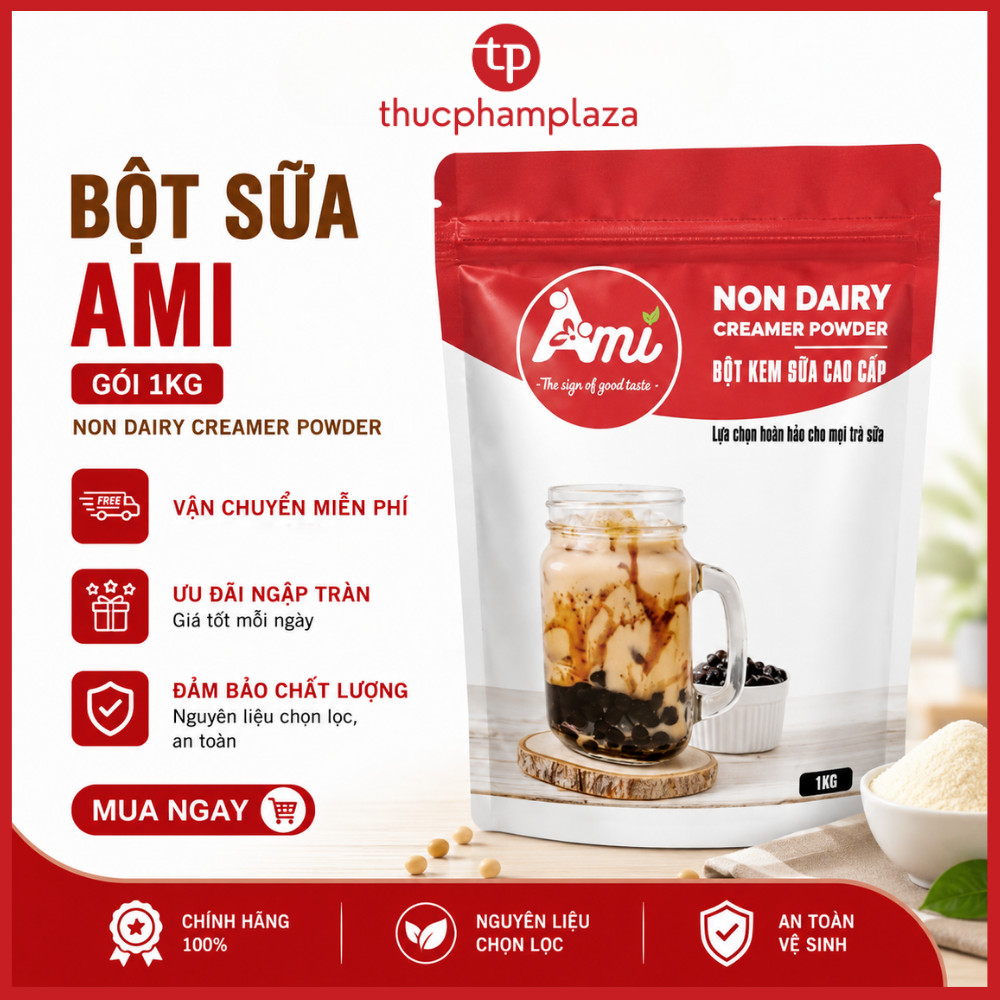 Bột sữa AMI 1kg pha trà sữa thơm ngon bột sữa bột pha trà sữa