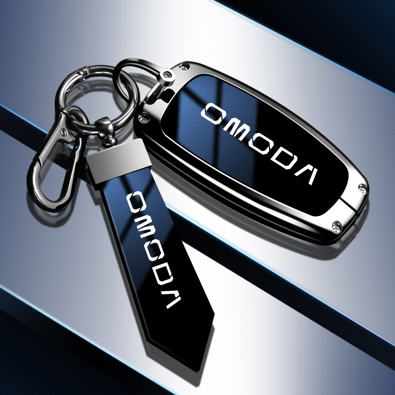 OMODA Gương kim loại ô tô Vỏ chìa khóa màu xanh Thích hợp cho OMODA5 OMODA 7 OMODA 8PRO Vỏ chìa khóa