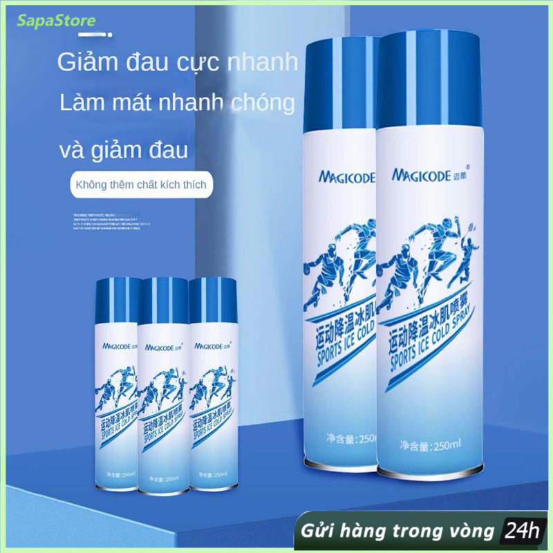 Xịt làm mát thể thao 250ml - Hỗ trợ làm dịu đau bong gân - Mát lạnh mượt mà - Giao ngay
