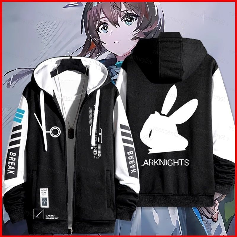 Arknights Amiya anime dây kéo Áo khoác Hoodie XXS-6XL Áo khoác Unisex Top