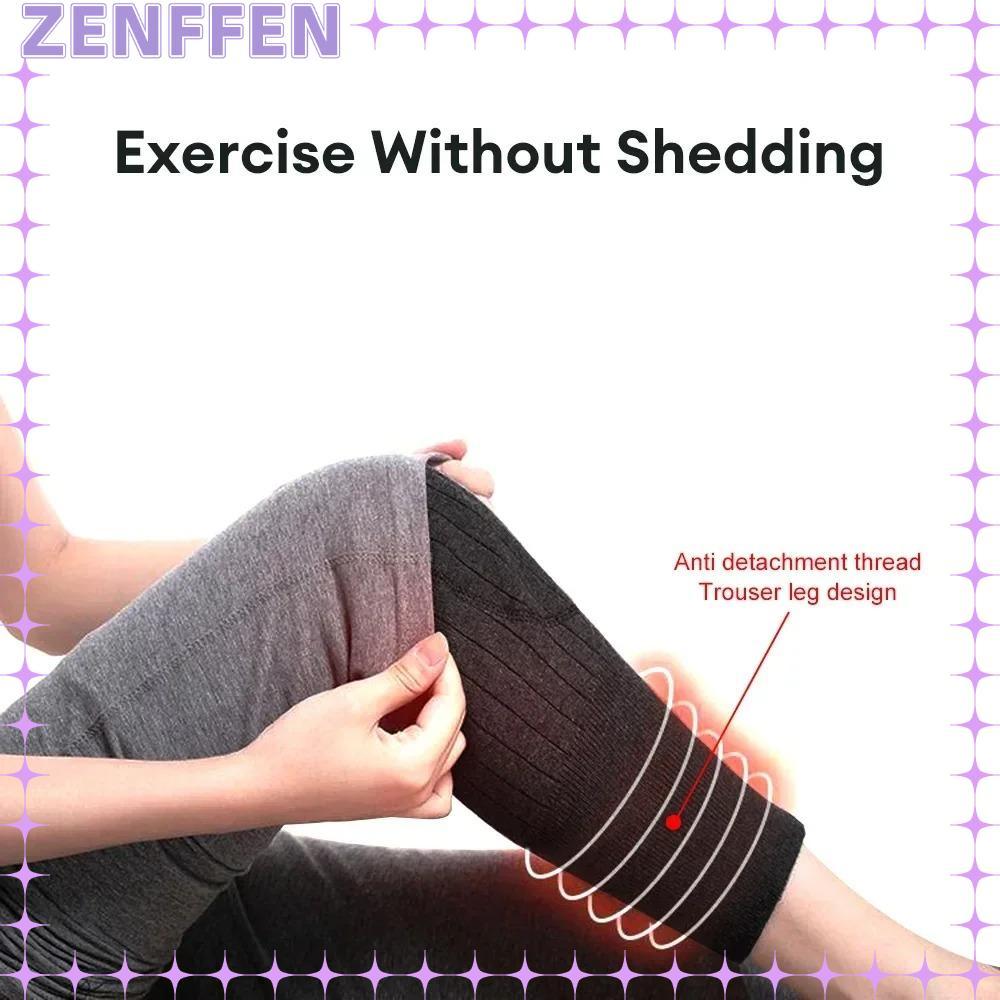 ZENFFEN Chân Ấm, Đen / Xám KneeCap Miếng Nẹp Đầu Gối, Bảo Vệ Len Cashmere Ấm Đầu Gối Đầu Gối