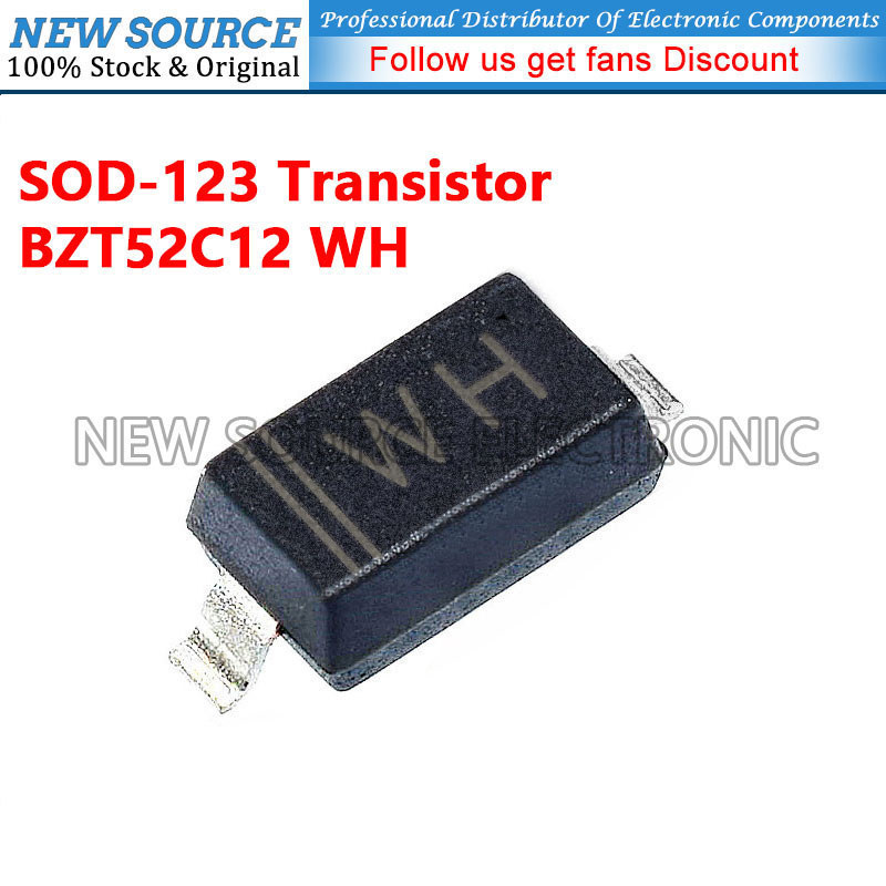 [100-500 chiếc] BZT52C12 WH SOD-123 Diode ổn định điện áp SMD Transistor Nguồn mới