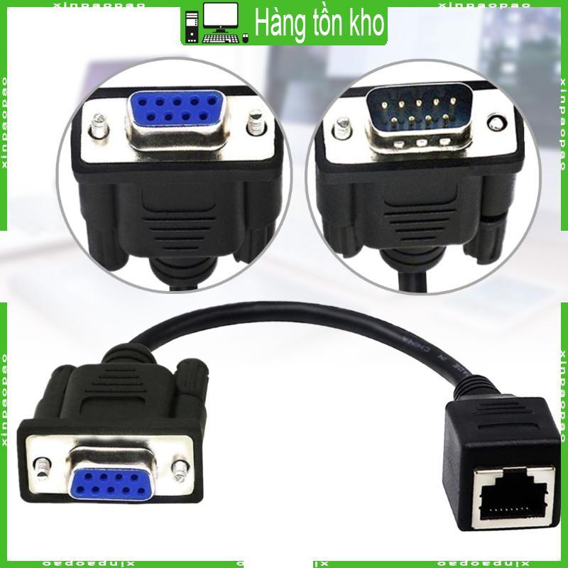 XI DB9 Adapter 9Pin RS232 DB9 Nam Nữ Adapter Đầu Nối DB9 RS232 Sang RJ45