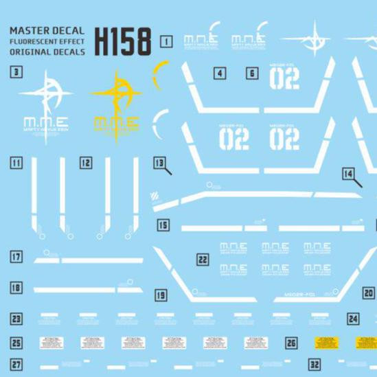 Decal trượt nước MASTER H158 phù hợp cho HGUC 233 MESSER TYPE-F01 (Không bao gồm bộ dụng cụ)