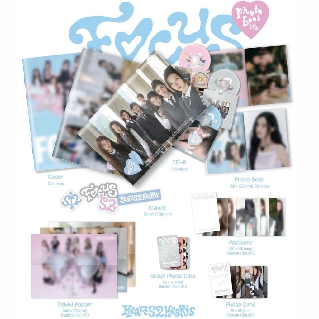 Thẻ nhỏ album H2H chưa tháo dỡ Hearts2Hearts FOCUS Heart Mini 1 chính hãng