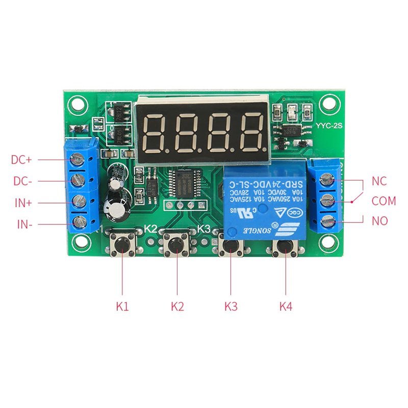 Mạch Hẹn Giờ YYC-2S Timer Relay 5V 12V 24V 999 Phút