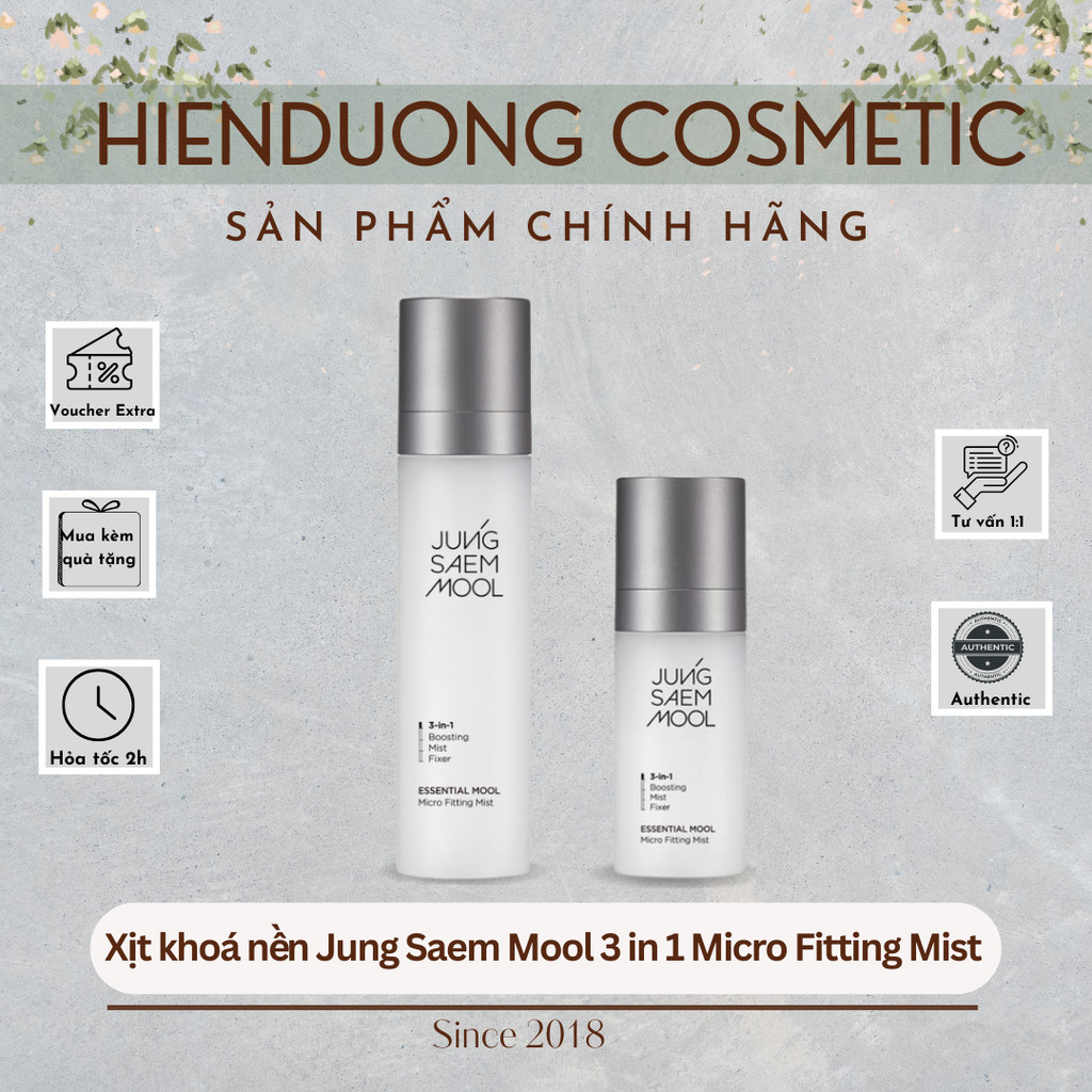 [Hàng Công Ty] Xịt khoá nền Jung Saem Mool 3 in 1 Micro Fitting Mist | Xịt khoáng cấp ẩm, khoá make-