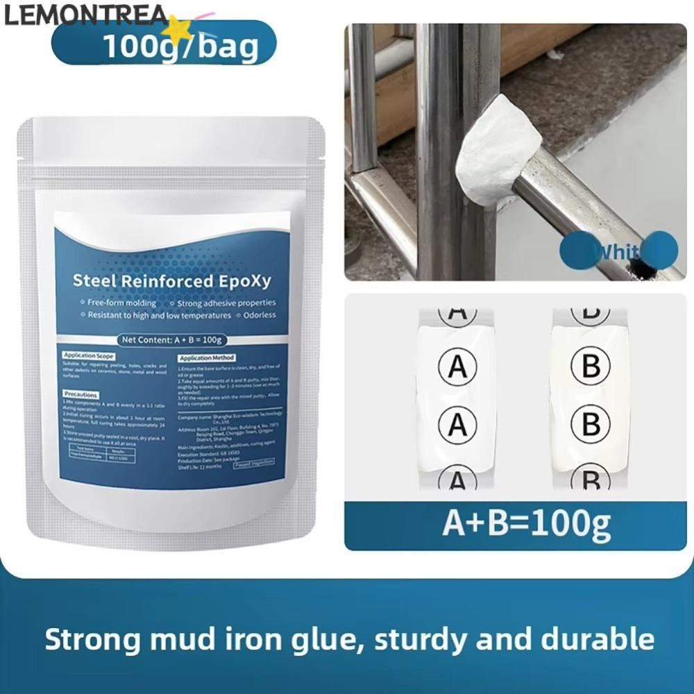 Putty sửa chữa Epoxy gia cố bằng thép LEMONTREAL, Bộ sửa chữa rò rỉ ống chịu nhiệt Epoxy Putty, Sửa 