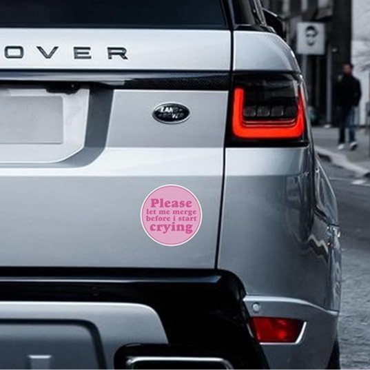 Ống hút Ống hút Let me Merge Car, Van và SUV Vinyl Bumper Sticker