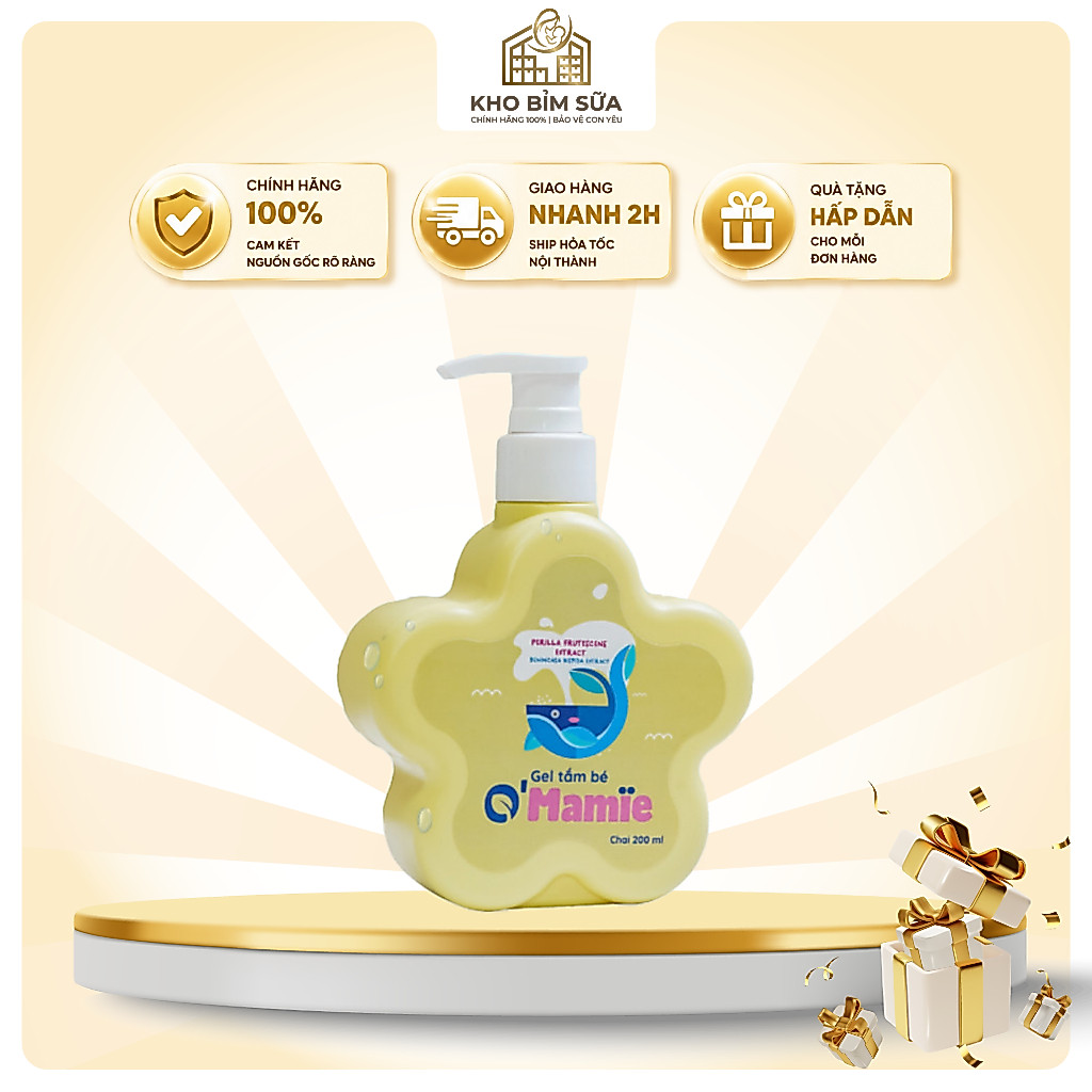 Sữa Tắm Gội Toàn Thân Cho Bé Sơ Sinh O'MAMIE chai 200ml