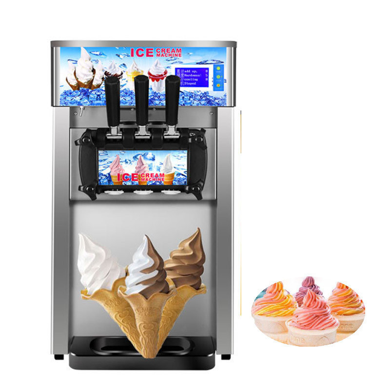 Máy kem ba màu nhỏ mới- - --small ice cream machine.