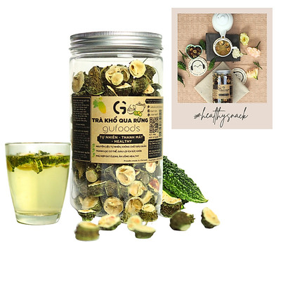 Trà khổ qua rừng (mướp đắng rừng) GUfoods - Mát gan, Thanh lọc cơ thể, Cải thiện giấc ngủ (hũ 150g)