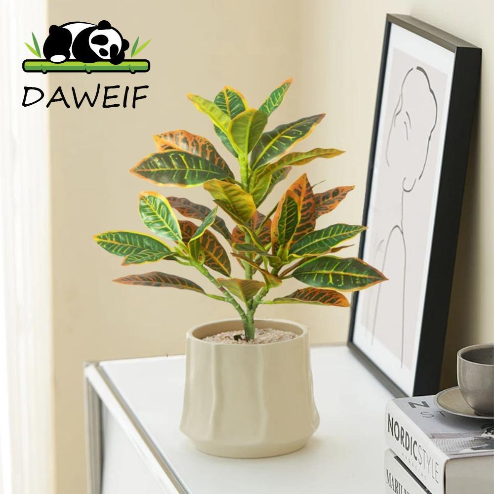 DAWEIF Cây Banyan Nhiệt Đới, Cây Ficus Nhân Tạo Sống Động Như Thật, Cây Xanh 35 Lá Lớn Cây Ficus Giả