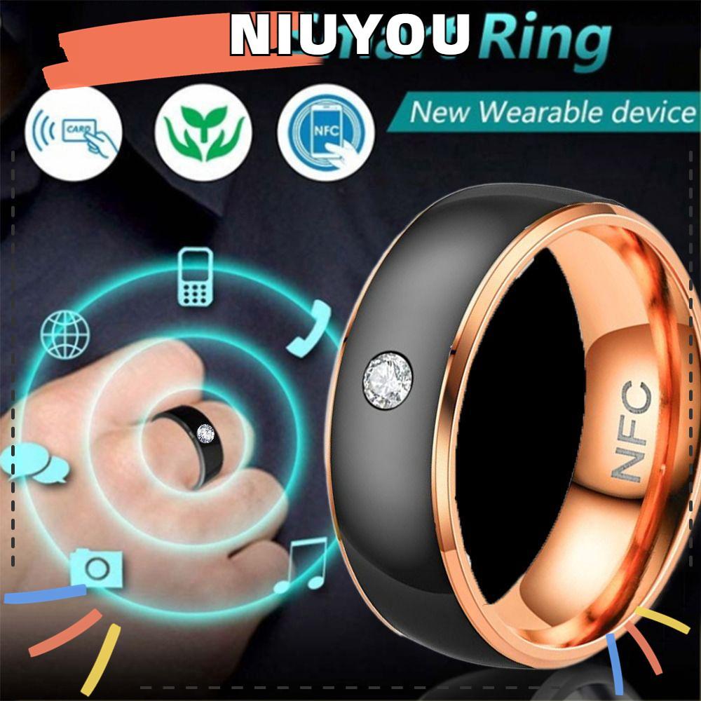 Nhẫn kỹ thuật số ngón tay NIUYOU, Nhẫn thông minh NFC bằng thép không gỉ đa chức năng, Kết nối thông