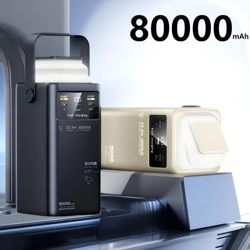 sạc dự phòng pin 50000mAh 80000mAh sạc nhanh pin 120W dung lượng lớn có sẵn nhiều dây sạc’