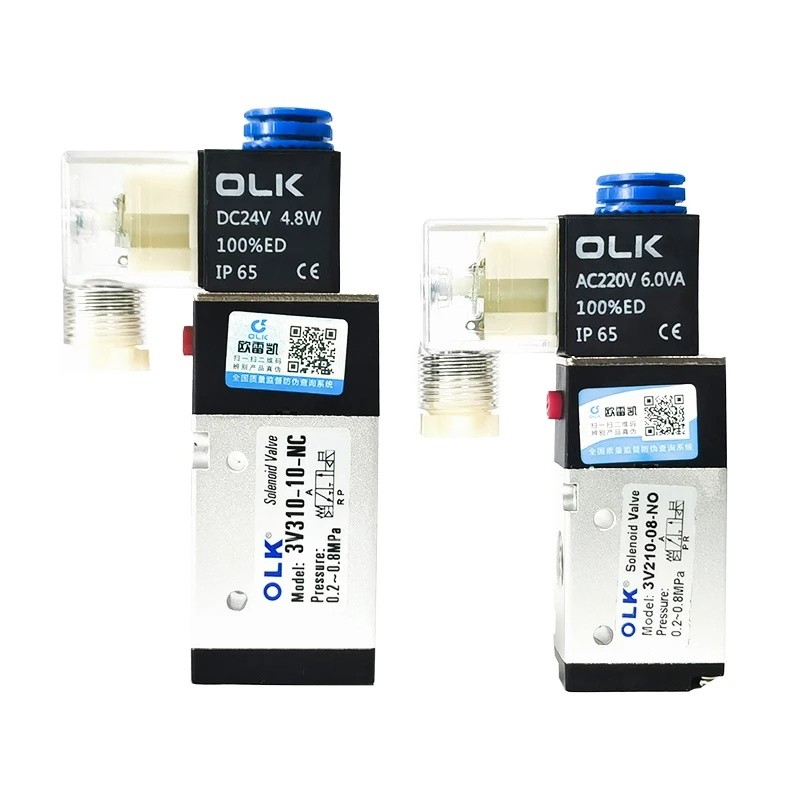 Van điện từ khí nén 24v 3V210-08 3V210-08-NO 3V310-10-NC 3V310-10-NO 3 chiều thường mở Van khí đóng 