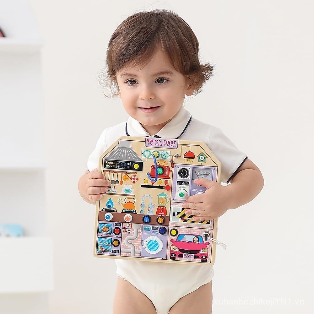 JAUNTY Đồ chơi bảng bận rộn cho bé 3 4 5 tuổi, Đồ chơi giác quan bằng gỗ Montessori 3-5 Đồ bé gái tậ