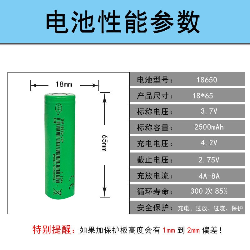 18650 Pin Lithium 10C Pin Nguồn 25P Độ Phóng Đại Cao 2500mAh Công Cụ Điện 2000mAh 18650