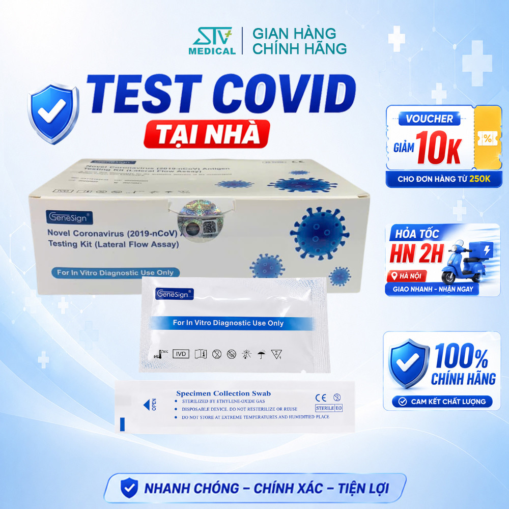 Test Covid Tại Nhà Genesign Chính Hãng - Kit Test Nhanh Covid Độ Chính Xác Cao
