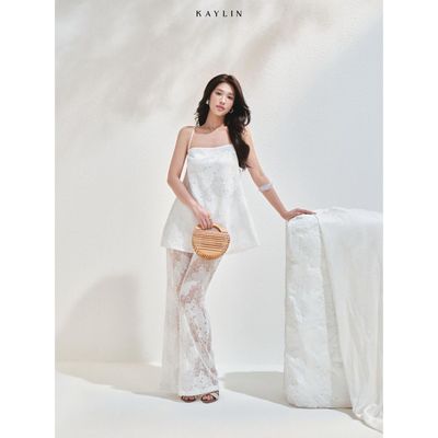 Set KAYLIN Elodie áo hai dây form xòe phối quần dài chất vải ren hoa phong cách gợi cảm BST AURELIA- SET210