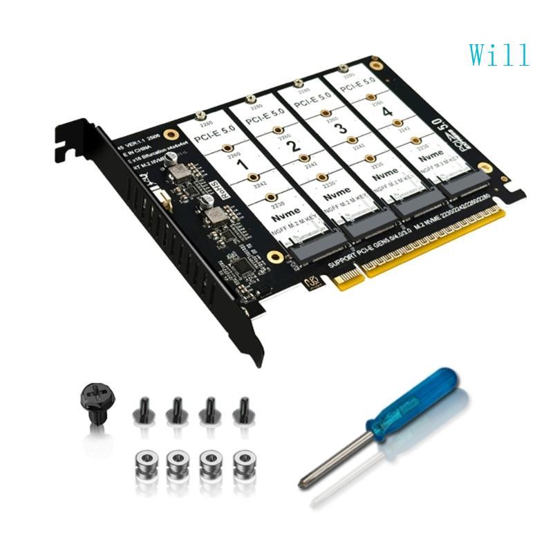 Sẽ dễ dàng cài đặt Thẻ mở rộng SSD PCIe Gen 5 sang NVMe M 2 cho bốn khe cắm