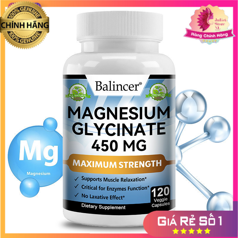 [CHÍNH HÃNG] Viên Nang Balincer Magnesium Glycine - Hỗ Trợ Cơ Bắp, Xương Khớp, Tim Mạch Và Cải Thiện