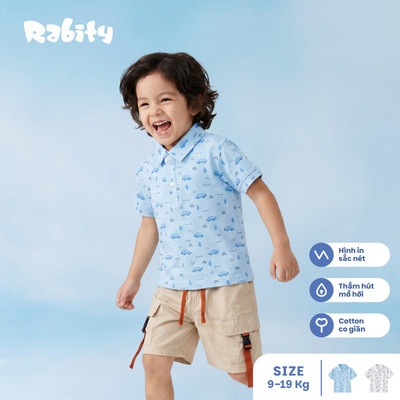  Áo thun cổ bẻ bé trai Rabity 901.021
