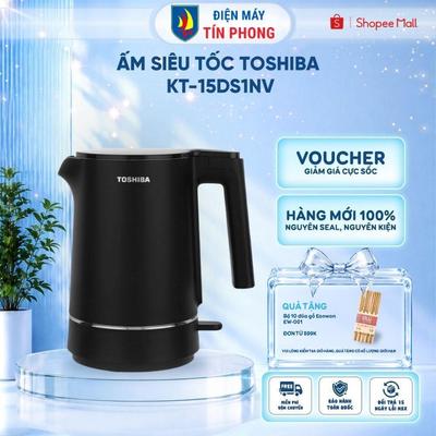 Ấm siêu tốc Toshiba KT-15DS1NV - Dung tích 1.5L - Thân vỏ 2 lớp- Hàng chính hãng - Bảo hành 12 tháng