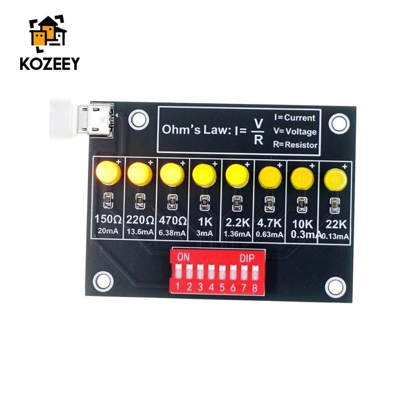KOZEEY Ohms Law Bộ giảng dạy điện tử DIY Hàn Thực hành Phòng thí nghiệm kim loại Hội đồng đơn giản đ
