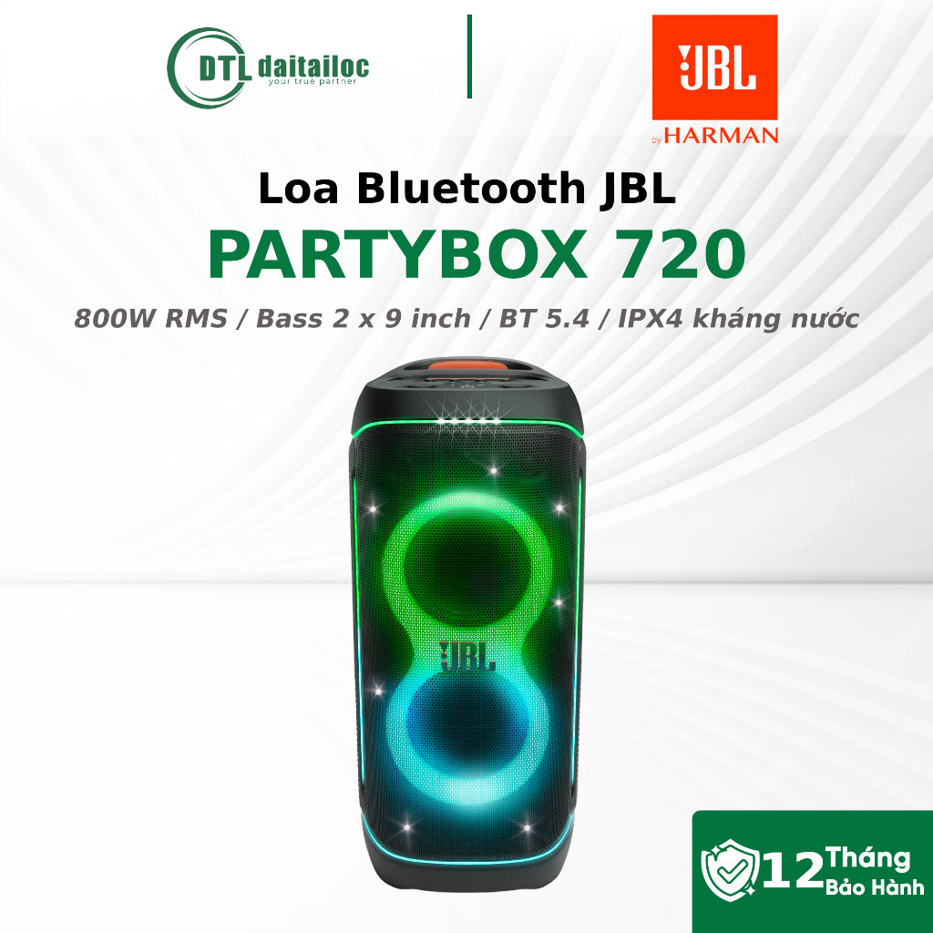 Loa Bluetooth JBL PartyBox 720 JBLPARTYBOX720 800W RMS Pin 15H | Chính Hãng | Bảo Hành 12 Tháng