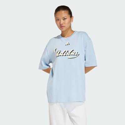 adidas Phong cách sống ÁO THUN GRAPHIC HOUSE OF TIRO Nữ Màu xanh da trời KB7171
