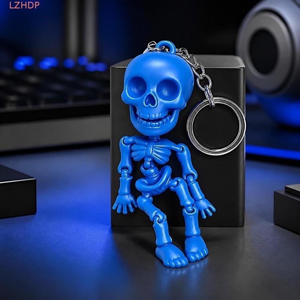 LZHDP Mặt dây chuyền bộ xương khớp LZHDP, Móc khóa bộ xương ngộ nghĩnh in 3D, Gothic Punk Gothic Got