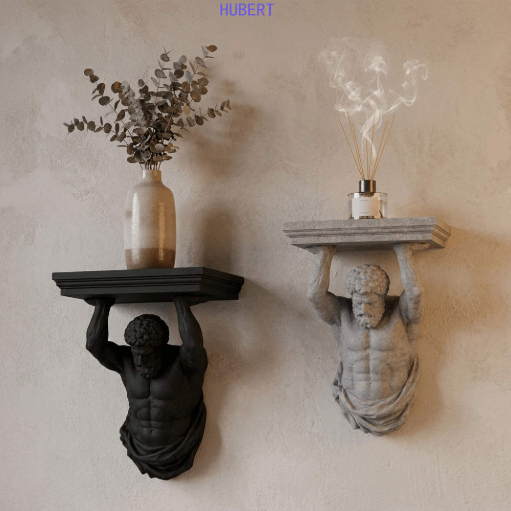 Kệ treo tường HUBERT Atlas, Giá đựng đồ nổi bằng nhựa in 3D, Kệ trưng bày tường trang trí cổ điển Tư