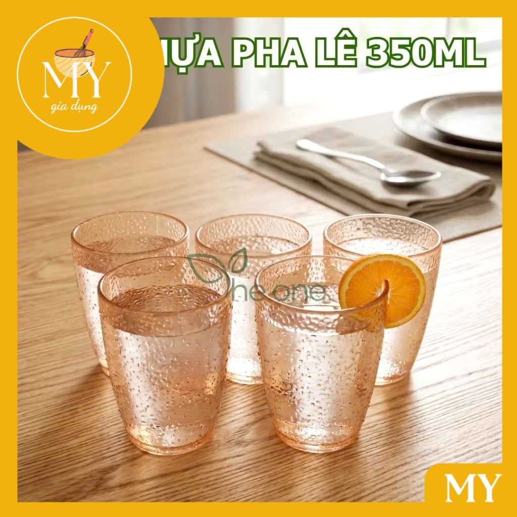 COMBO 5 LY NHỰA PHA LÊ 350ML UỐNG NƯỚC . UỐNG TRÀ . CỐC UỐNG NƯỚC 350ML