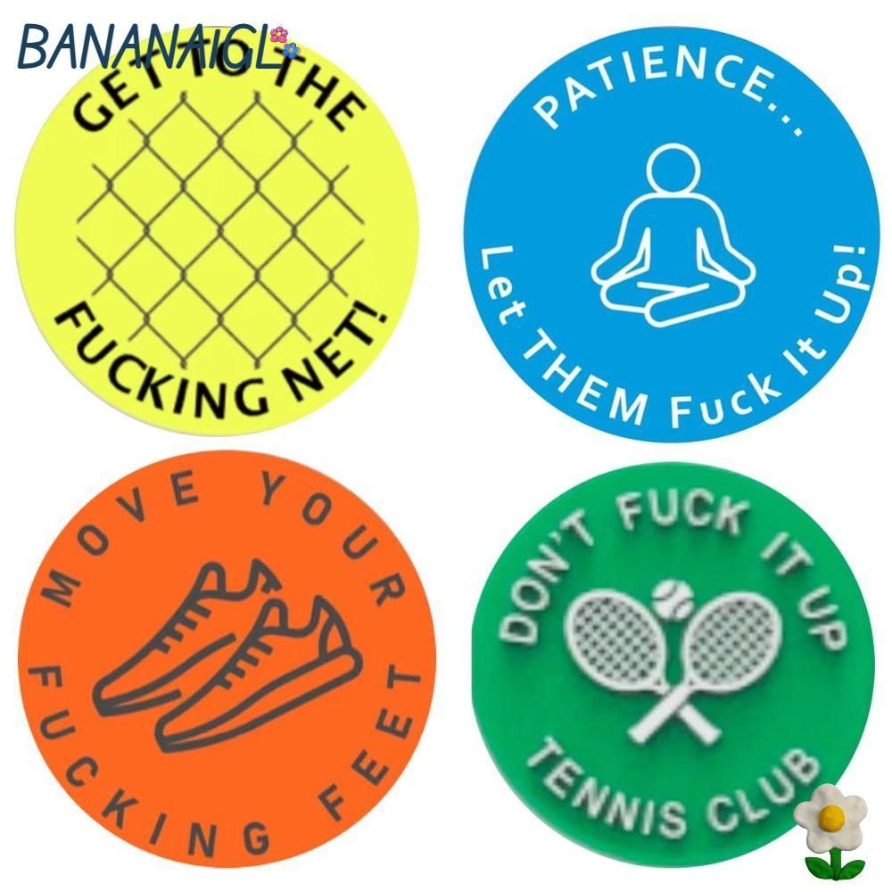 BANANA1GL Bộ giảm chấn rung quần vợt vui nhộn, Khẩu hiệu vui nhộn Silica Gel Tennis Damper, Quà tặng
