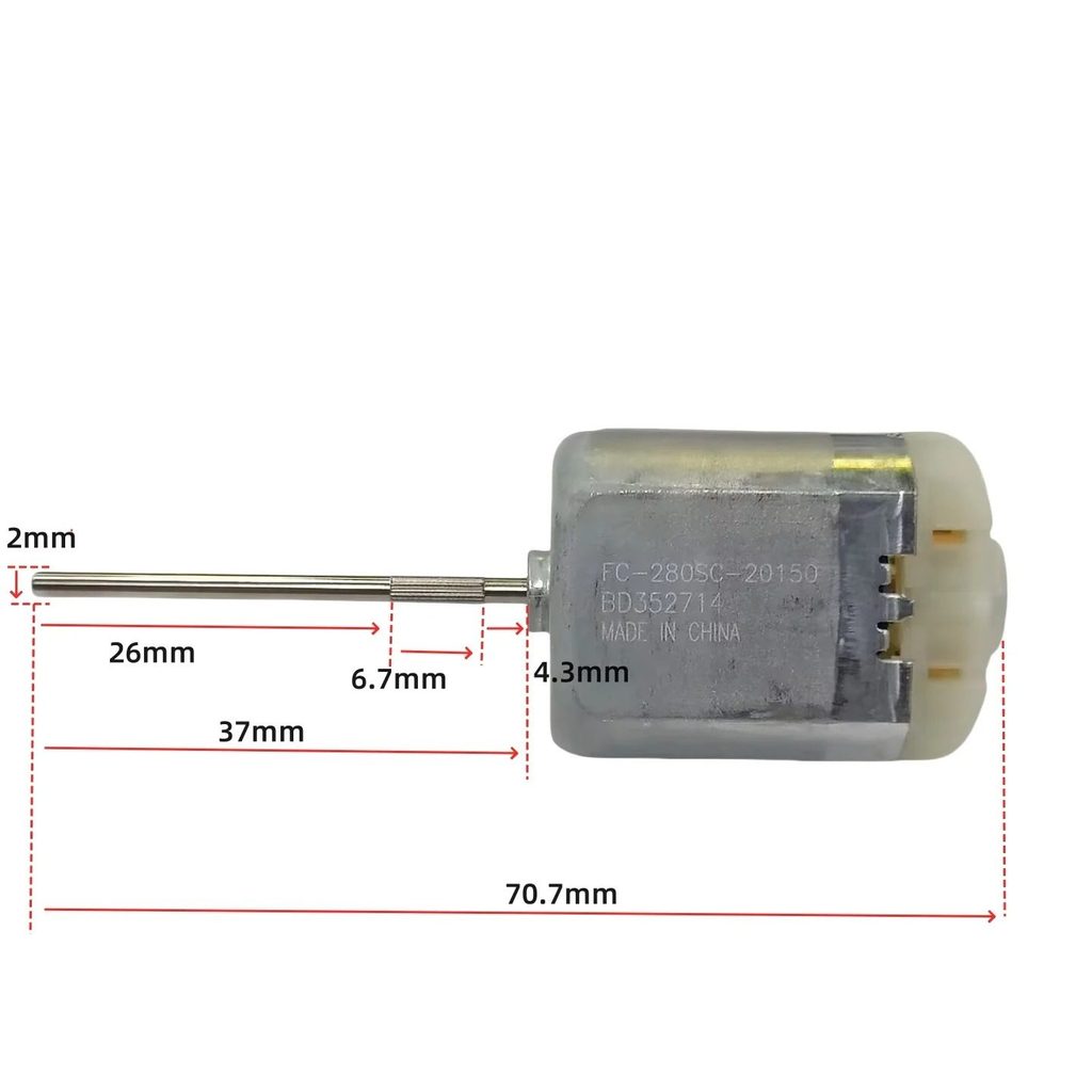 Wanbaozhi FC-280SC-20150 Trục Dài 280 Động Cơ 12V Khóa Cửa Ô Tô Cốp Khóa Micro Motor