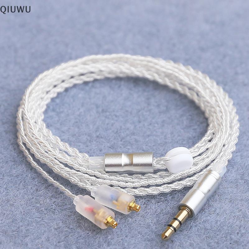 Cáp nâng cấp tai nghe QIUWU HiFi MMCX 3.5mm 1.2m Cáp lõi mạ bạc cho IE200 / IE300 / IE600 / IE900 / 