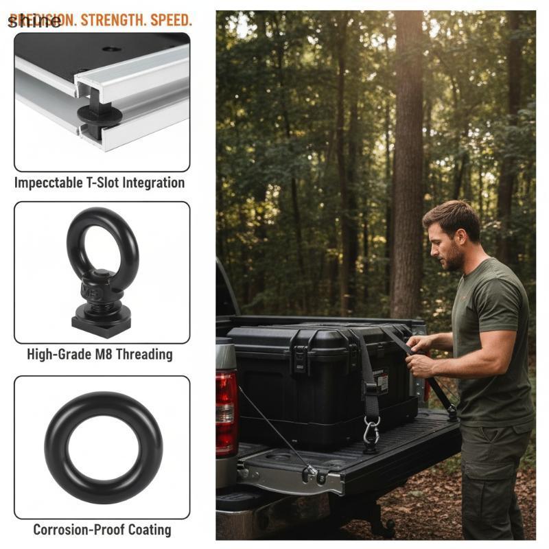 [tỏa sáng] M8 T Trà Eye Bolt Tie Down Neo 4 Pa Thép không gỉ chống gỉ cho mái nhà Ra Cargo Tie Down